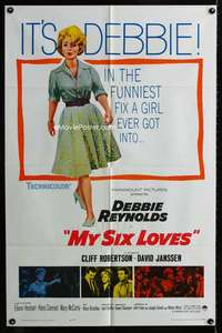 h500 MY SIX LOVES one-sheet movie poster '62 Debbie Reynolds, Robertson