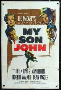 h501 MY SON JOHN one-sheet movie poster '52 Communist Robert Walker!