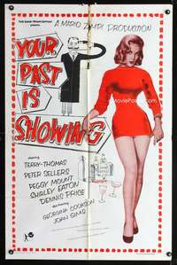 h744 YOUR PAST IS SHOWING one-sheet movie poster '57 Thomas & sexy girl!