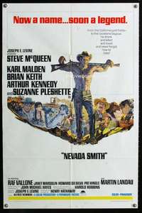 h509 NEVADA SMITH one-sheet movie poster '66 cool art of Steve McQueen!