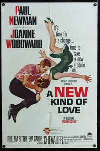 h512 NEW KIND OF LOVE one-sheet movie poster '63 Paul Newman, Woodward