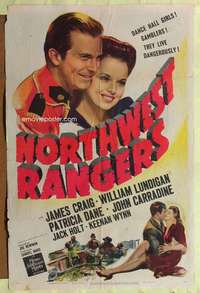 h522 NORTHWEST RANGERS one-sheet movie poster '42 Royal Canadian Mounties!