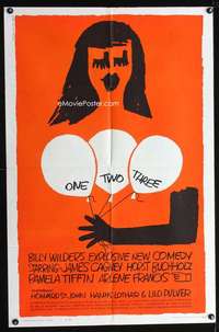 h527 ONE TWO THREE one-sheet movie poster '62 Billy Wilder, Saul Bass art!