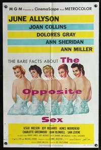 h529 OPPOSITE SEX one-sheet movie poster '56 June Allyson, Joan Collins