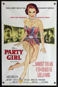 h543 PARTY GIRL one-sheet movie poster '58 Cyd Charisse, Nicolas Ray