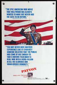 h544 PATTON one-sheet movie poster '70 George C. Scott military classic!
