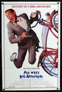 h545 PEE-WEE'S BIG ADVENTURE one-sheet movie poster '85 Tim Burton, Reubens