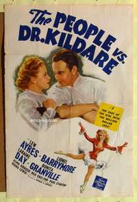 h548 PEOPLE VS. DR. KILDARE one-sheet movie poster '41 Lew Ayres, Granville