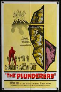 h552 PLUNDERERS one-sheet movie poster '60 Jeff Chandler, John Saxon