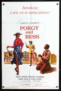 h553 PORGY & BESS one-sheet movie poster '59 Sidney Poitier, Dandridge