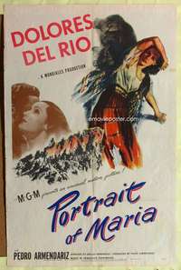 h554 PORTRAIT OF MARIA one-sheet movie poster '44 W. Seaton art of Del Rio!