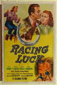 h557 RACING LUCK one-sheet movie poster '48 Gloria Henry, horse racing!