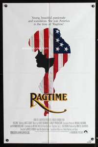 h559 RAGTIME one-sheet movie poster '81 James Cagney, patriotic image!