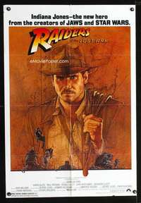 h560 RAIDERS OF THE LOST ARK one-sheet movie poster '81 best Amsel art!