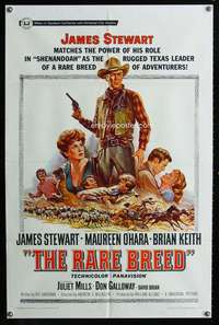 h564 RARE BREED one-sheet movie poster '66 James Stewart, Maureen O'Hara