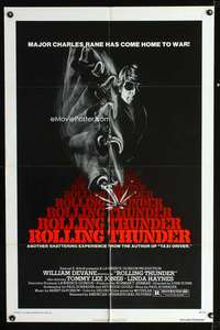h582 ROLLING THUNDER one-sheet movie poster '77 Paul Schrader, wild image!