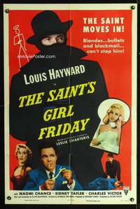 h595 SAINT'S GIRL FRIDAY one-sheet movie poster '54 Louis Hayward, English