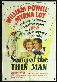 h621 SONG OF THE THIN MAN one-sheet movie poster '47 William Powell, Loy
