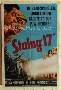 h625 STALAG 17 one-sheet movie poster '53 William Holden, Billy Wilder
