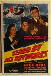h626 STAND BY ALL NETWORKS one-sheet movie poster '42 flyer Florence Rice!