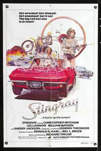 h633 STINGRAY one-sheet movie poster '78 Chevy Corvette car racing by Solie!