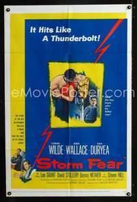 h637 STORM FEAR one-sheet movie poster '56 Cornel Wilde, Jean Wallace