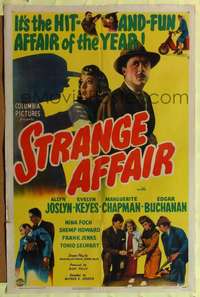 h639 STRANGE AFFAIR one-sheet movie poster '44 Allyn Joslyn, Evelyn Keyes