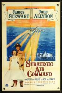 h640 STRATEGIC AIR COMMAND one-sheet movie poster '55 pilot James Stewart!