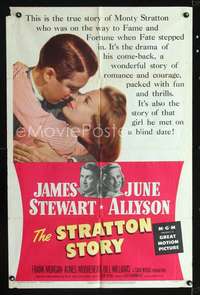 h641 STRATTON STORY one-sheet movie poster '49 Stewart, Allyson, baseball!