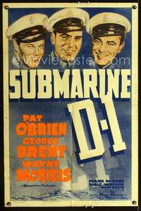 h647 SUBMARINE D-1 one-sheet movie poster '37 Pat O'Brien, George Brent