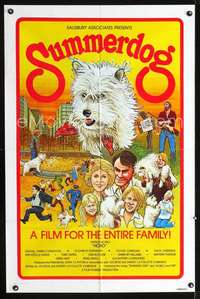 h651 SUMMERDOG one-sheet movie poster '77 cool G.K. Crawford dog artwork!