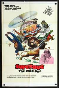 h656 SUPERBUG THE WILD ONE one-sheet movie poster '75 cool Volkswagen art!