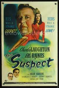 h660 SUSPECT one-sheet movie poster '44 Charles Laughton, Ella Raines