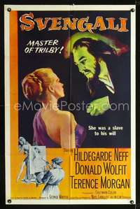 h661 SVENGALI one-sheet movie poster '55 Wolfit, sexy Hildegarde Neff!