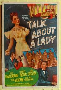 h668 TALK ABOUT A LADY one-sheet movie poster '46 pretty Jinx Falkenburg!