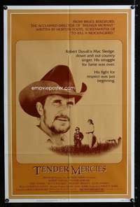 h671 TENDER MERCIES one-sheet movie poster '83 Beresford, Robert Duvall