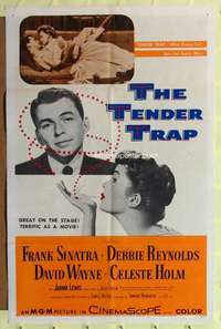 h672 TENDER TRAP one-sheet movie poster '55 Frank Sinatra, Debbie Reynolds