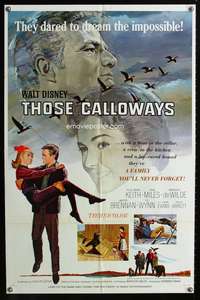 h678 THOSE CALLOWAYS style B one-sheet movie poster '65 Walt Disney, Kieth