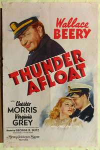 h683 THUNDER AFLOAT style D one-sheet movie poster '39 Wallace Beery, Morris