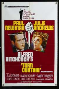 h685 TORN CURTAIN one-sheet movie poster '66 Newman, Andrews, Hitchcock