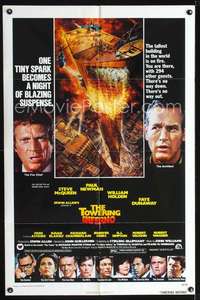 h686 TOWERING INFERNO one-sheet movie poster '74 Steve McQueen, Paul Newman