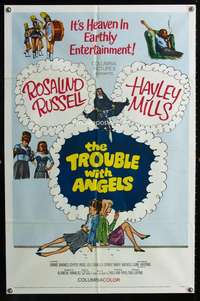 h688 TROUBLE WITH ANGELS one-sheet movie poster '66 Hayley Mills, Russell