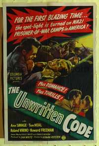 h693 UNWRITTEN CODE one-sheet movie poster '44 Tom Neal, Ann Savage