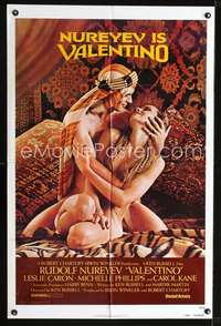 h695 VALENTINO one-sheet movie poster '77 Rudolf Nureyev, sexy biography!