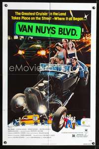 h701 VAN NUYS BLVD one-sheet movie poster '79 cruising in hot rods!