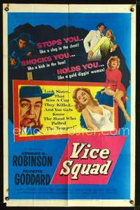 h703 VICE SQUAD one-sheet movie poster '53 Edward G. Robinson, film noir