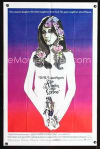 h708 VIRGIN & THE GYPSY one-sheet movie poster '70 D.H. Lawrence, sexy art!