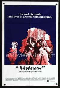 h713 VOICES one-sheet movie poster '79 Michael Ontkean, deaf Amy Irving!