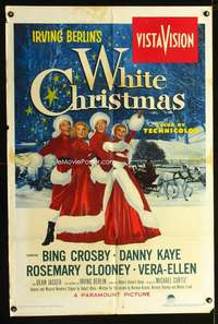 h724 WHITE CHRISTMAS one-sheet movie poster '54 Bing Crosby, Danny Kaye