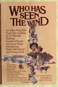 h727 WHO HAS SEEN THE WIND one-sheet movie poster '77 W.O. Mitchell